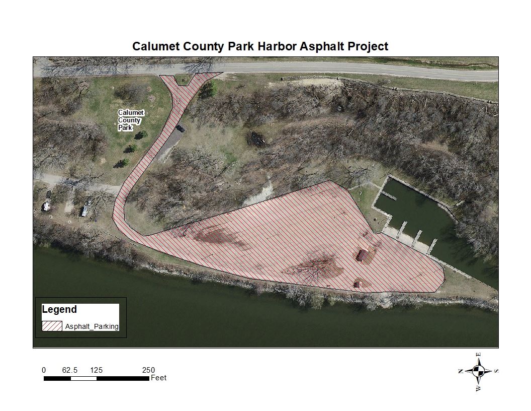 Calumet County Park Boat Harbor aerial view.